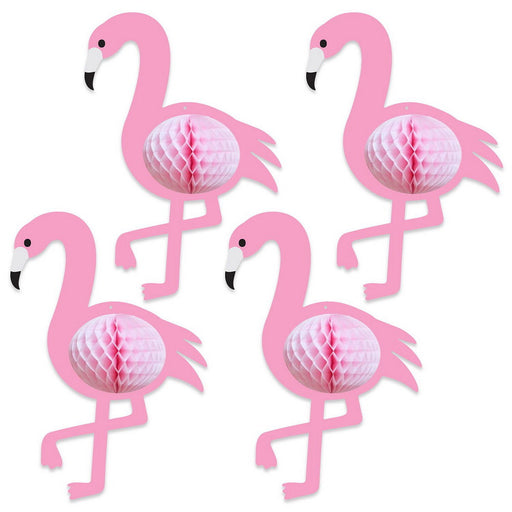 Tissue Flamingos – 10" x 7" – (4/Pkg) by Beistle for Luau Novelty Tissue