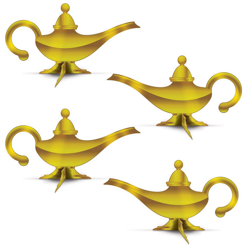 3-D Foil Lamp Centerpieces – 14¾" x 7¾" – (4/Pkg) by Beistle for Arabian Nights