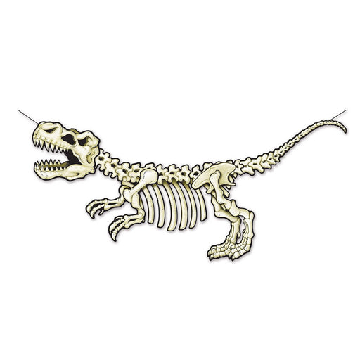 T-Rex Skeleton Streamer – 28½" x 5' – (1/Pkg) by Beistle for Dinosaurs Streamers