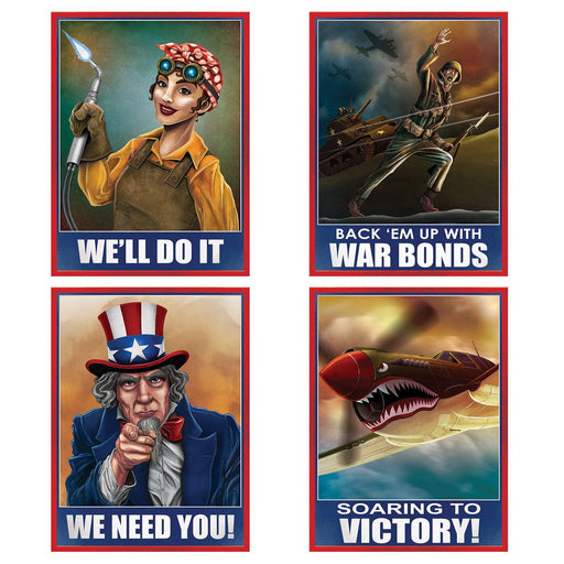 World War II Poster Cutouts – 15¼" – (4/Pkg) by Beistle for Patriotic Signs