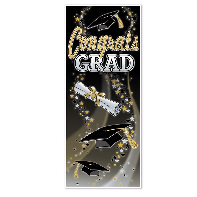 Congrats Grad Door Cover – 6' x 30" – (1/Pkg) by Beistle for Graduation Door Covers