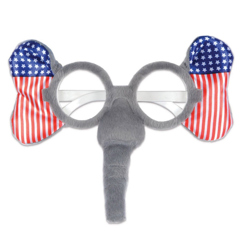 Patriotic Elephant Glasses – (1/Card) by Beistle Novelty Glasses