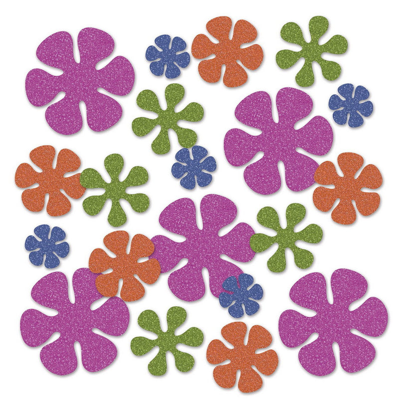 Retro Flower Deluxe Sparkle Confetti – (½ Oz/Pkg) by Beistle for 60's