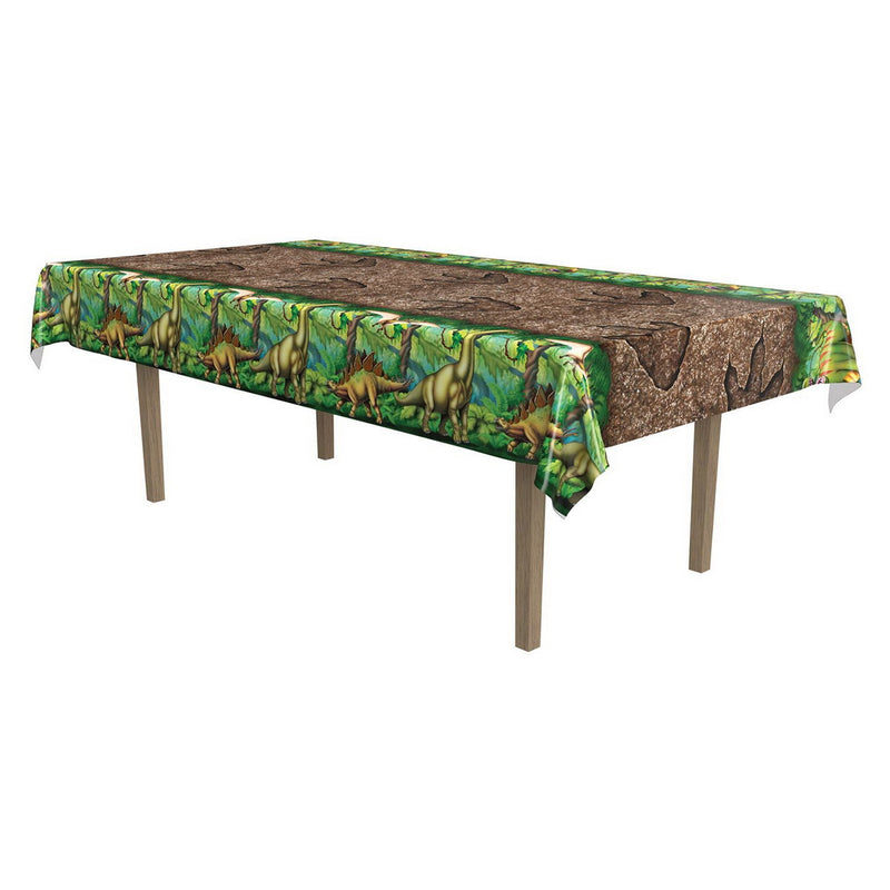 Dinosaur Tablecover – 54" x 108" – (1/Pkg) by Beistle for Dinosaurs Table Covers - Patterned