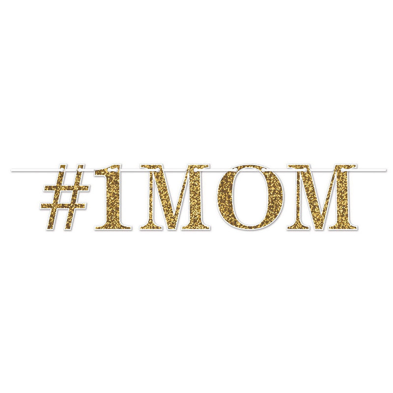 #1 Mom Streamer – 7¼" x 4' – (1/Pkg) by Beistle for Mothers and Fathers Day Streamers