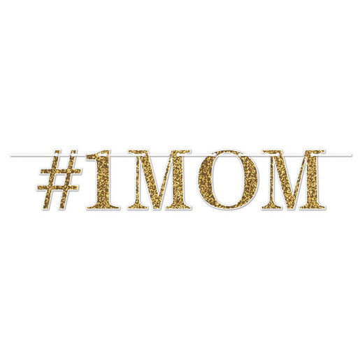 #1 Mom Streamer – 7¼" x 4' – (1/Pkg) by Beistle for Mothers and Fathers Day Streamers