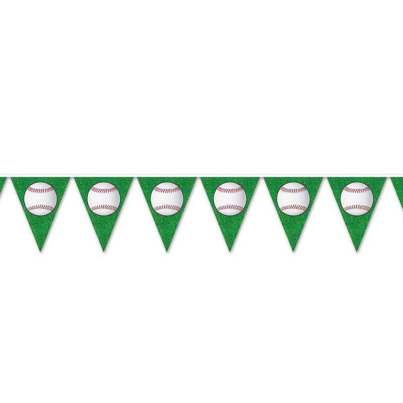 Baseball Pennant Banner – 11" x 12' – (1/Pkg) by Beistle Pennant Banners