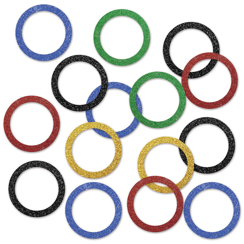 Sports Party Rings Dlx Sparkle Confetti – (½ Oz/Pkg) by Beistle Deluxe Sparkle