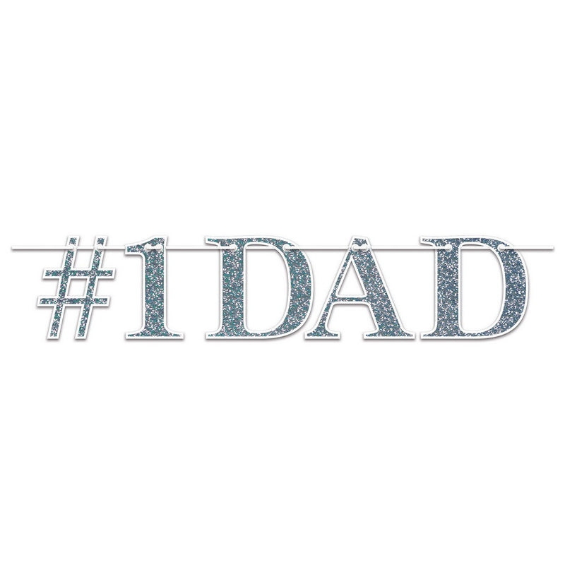 #1 Dad Streamer – 7¼" x 4' – (1/Pkg) by Beistle for Mothers and Fathers Day Streamers
