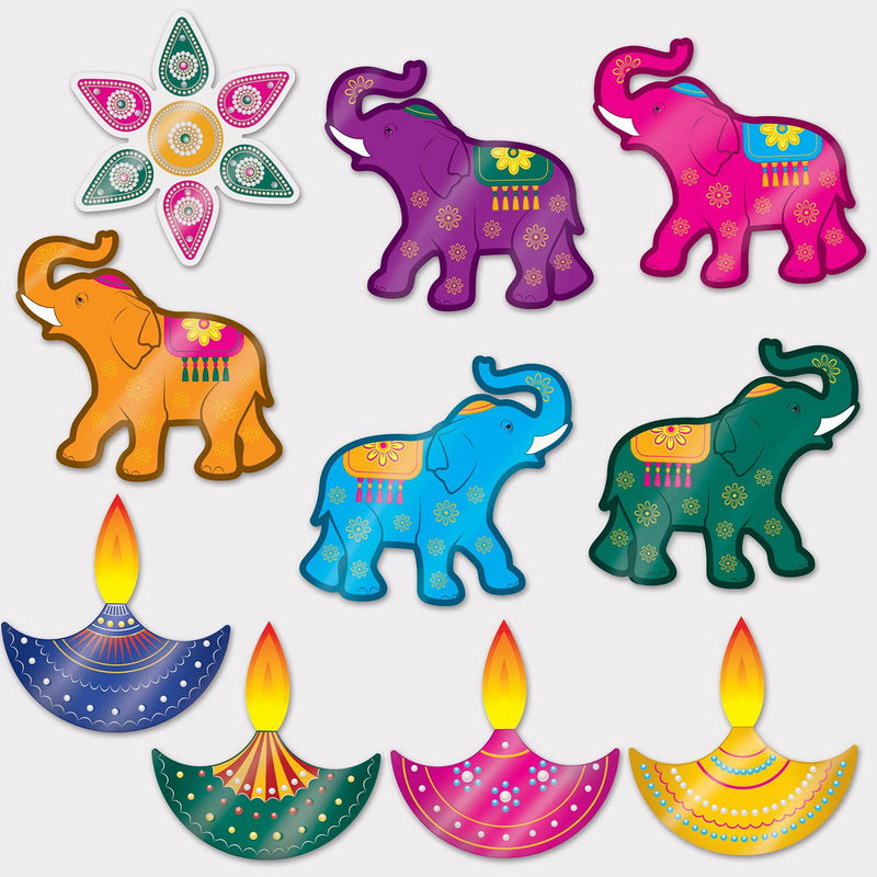 Foil Diwali Cutouts – 10"-11½" – (10/Pkg) by Beistle