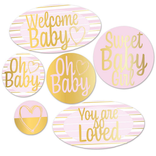 Foil Welcome Baby Cutouts – 5"-13¾" – (6/Pkg) by Beistle for Baby Shower