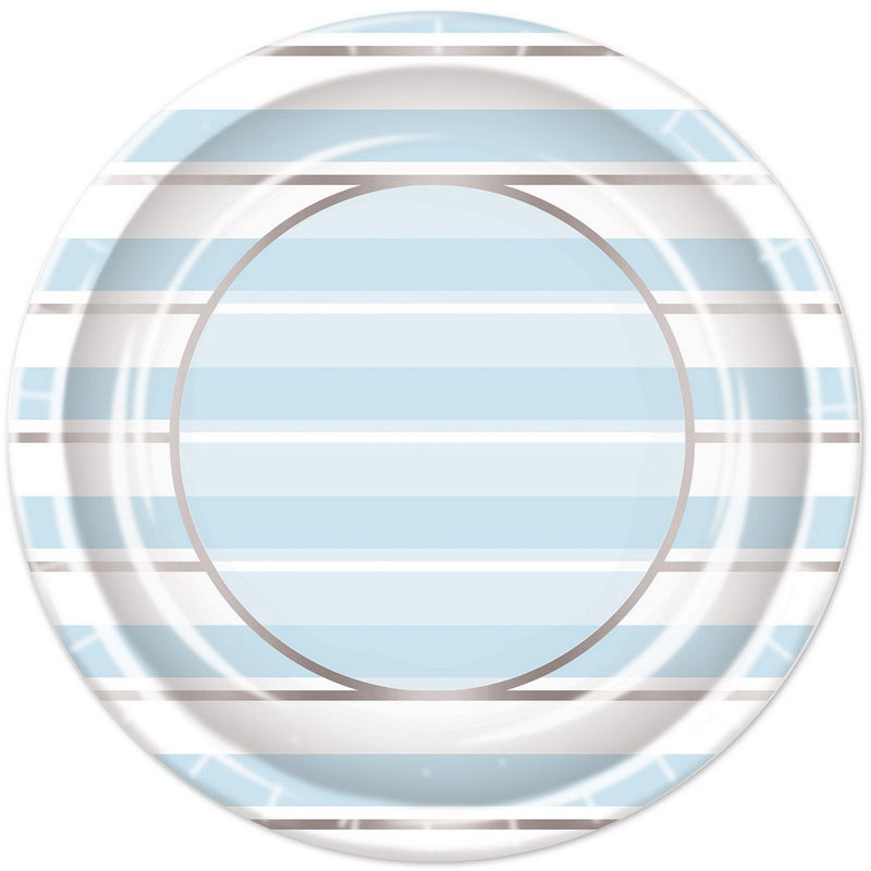 Striped Plates – 9" – (8/Pkg) by Beistle for Baby Shower Plates-Dinner