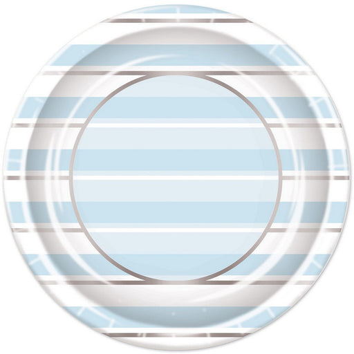 Striped Plates – 9" – (8/Pkg) by Beistle for Baby Shower Plates-Dinner