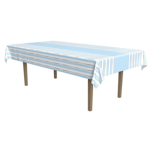 Striped Tablecover – 54" x 108" – (1/Pkg) by Beistle for Baby Shower Table Covers - Patterned