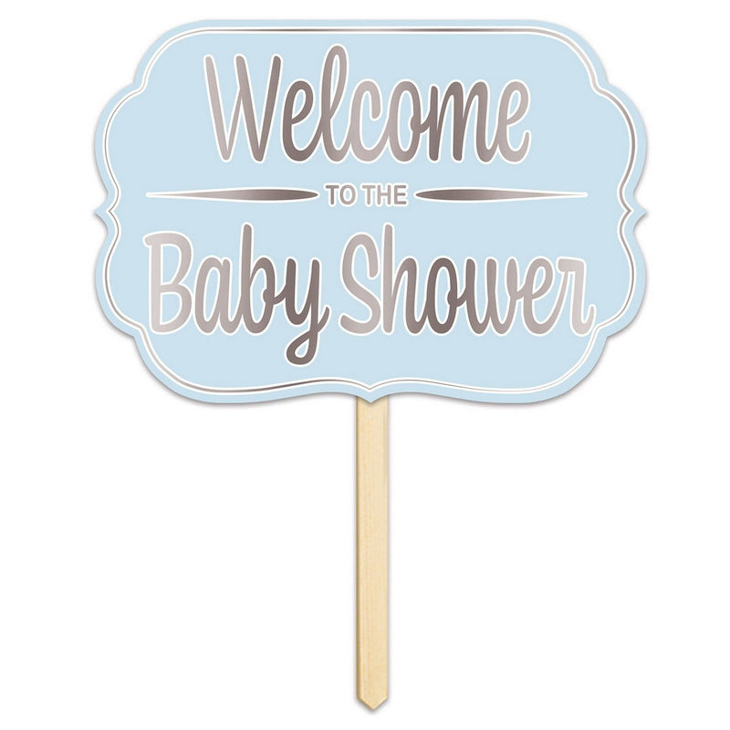 Foil Welcome ToThe Baby Shower Yard Sign – 10" x 14½" by Beistle Yard Signs