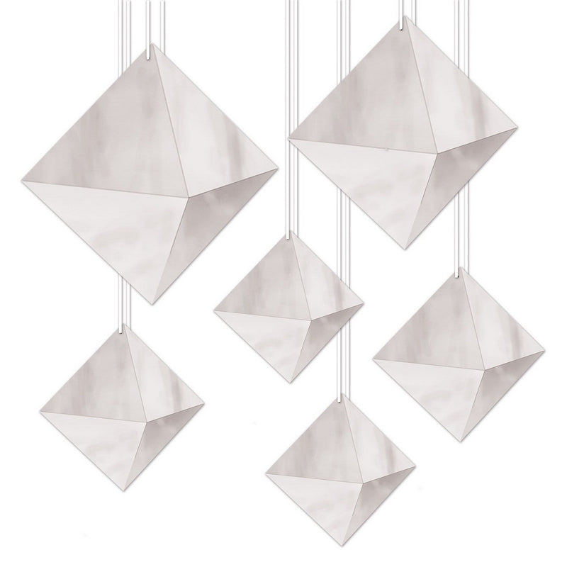 3-D Foil Diamonds – 5"-11" – (6/Pkg) by Beistle for General occasion Lanterns