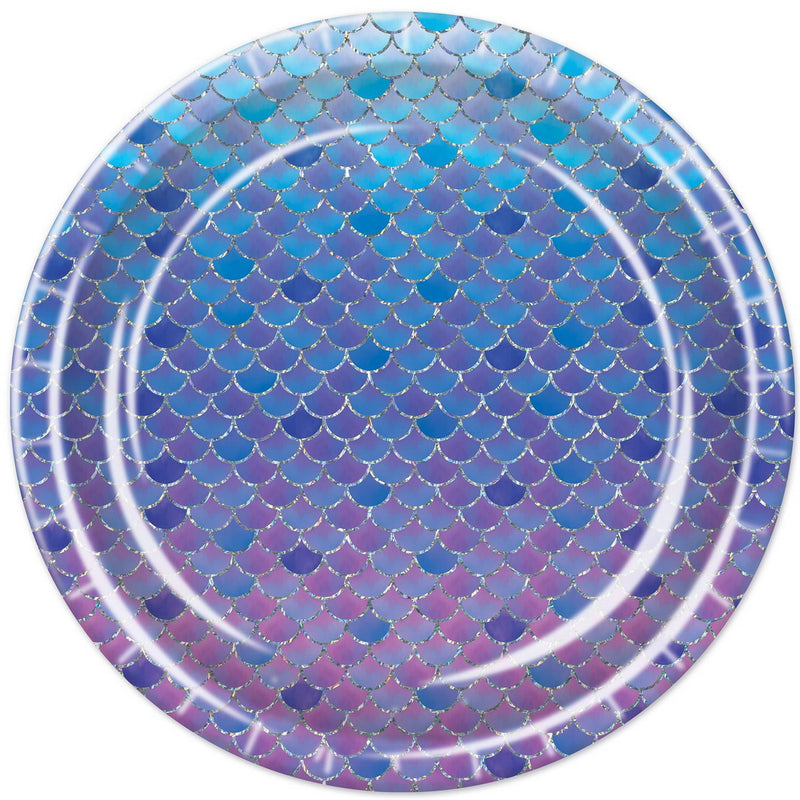 Mermaid Scales Plates – 9" – (8/Pkg) by Beistle Plates-Dinner