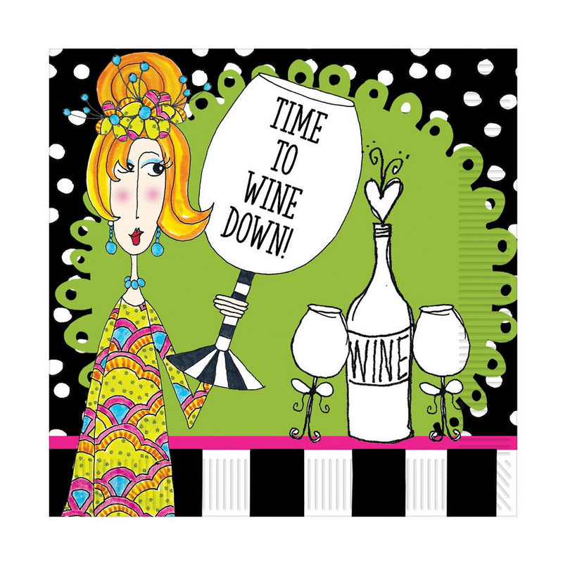 Dolly Mama's Wine Celebratn Lunch Nap – (16/Pkg) by Beistle Napkins-Lunch