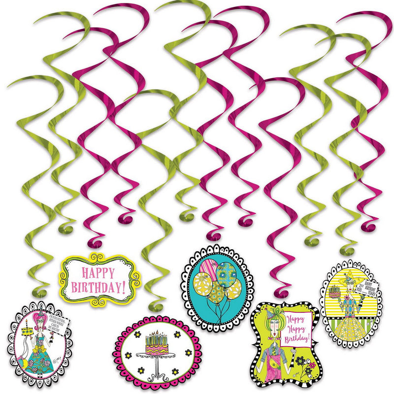 Dolly Mama's Adult Celebration Whirls – 15"-29½" – (12/Pkg) by Beistle