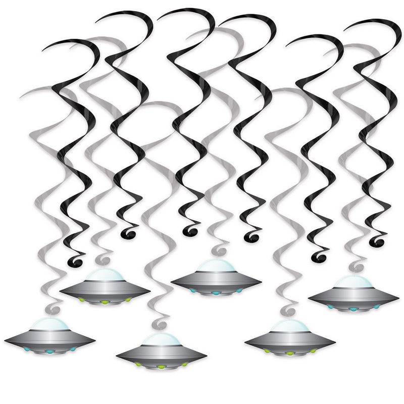 Flying Saucer Whirls – 17½"-25" – (12/Pkg) by Beistle for Space