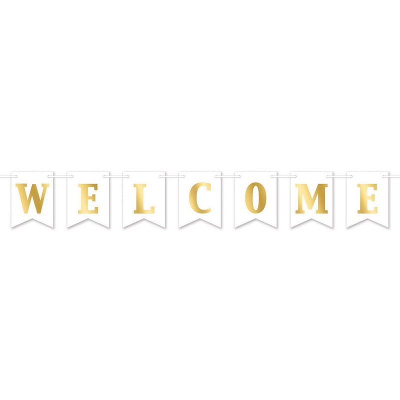 Foil Welcome Streamer – 6" x 6' – (1/Pkg) by Beistle for General occasion Streamers