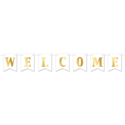 Foil Welcome Streamer – 6" x 6' – (1/Pkg) by Beistle for General occasion Streamers
