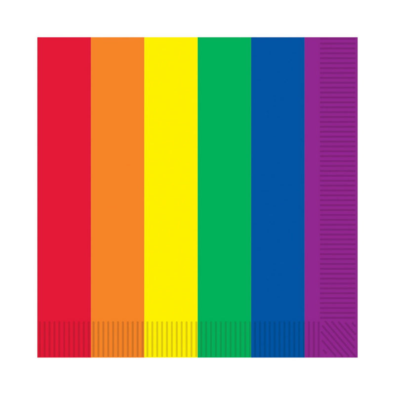 Rainbow Beverage Napkins – (16/Pkg) by Beistle Napkins-Beverage