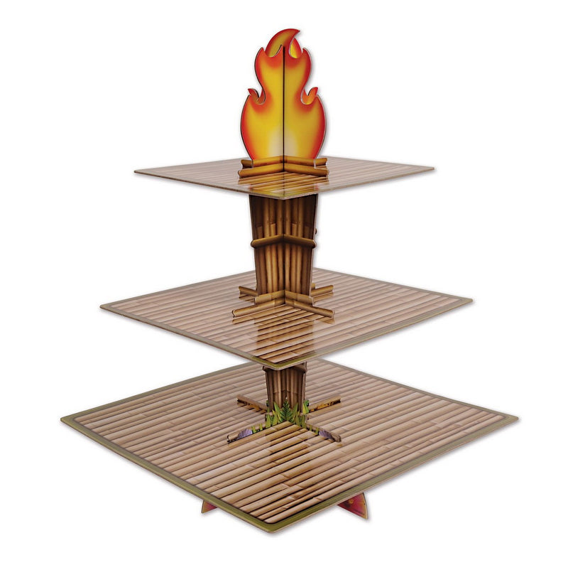 Tiki Torch Cupcake Stand – 15¼" x 11¼" – (1/Pkg) by Beistle for Luau Cake/Cupcake Stands