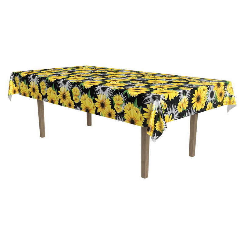 Sunflower Tablecover – 54" x 108" – (1/Pkg) by Beistle for Spring and Summer Table Covers - Patterned