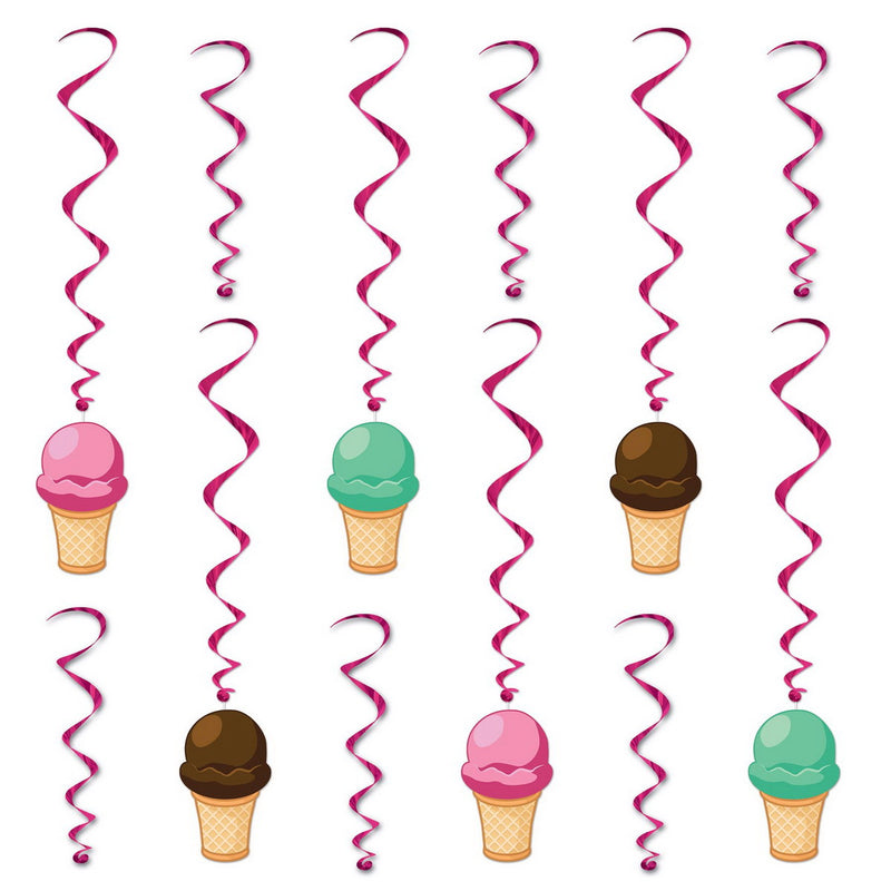 Ice Cream Whirls – 15"-25½" – (12/Pkg) by Beistle for Spring and Summer