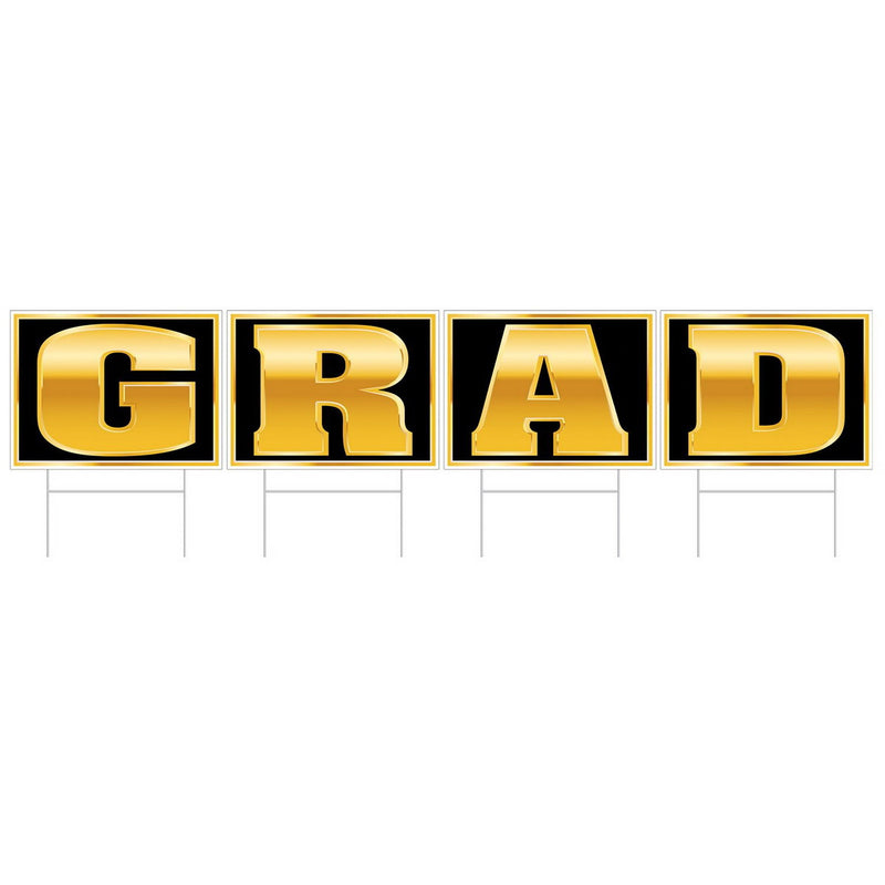 Plastic Grad Yard Sign – 11½" x 6' – (1/Pkg) by Beistle for Graduation Plastic Yard Signs