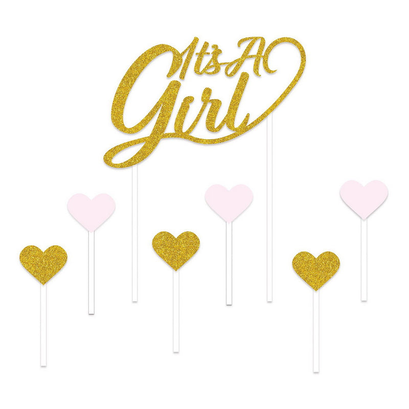 It's A Girl Cake Topper – 4¼" x 7½" – (1/Pkg) by Beistle for Baby Shower Cake Toppers