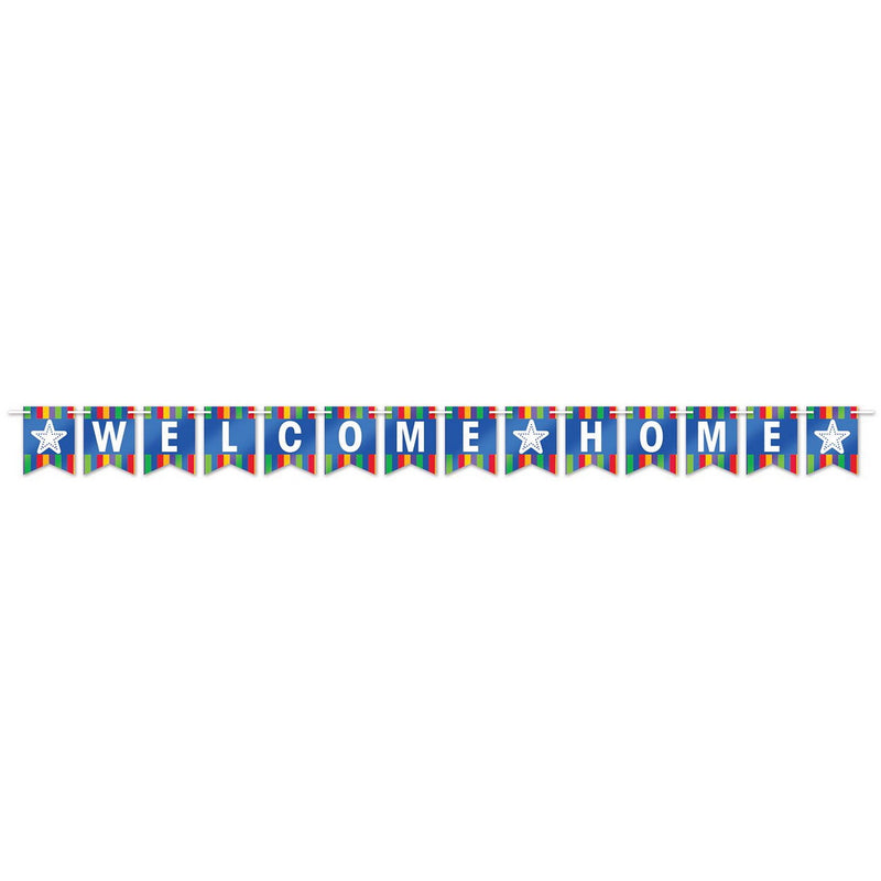 Foil Welcome Home Streamer – 6" x 8' – (1/Pkg) by Beistle for General occasion Streamers