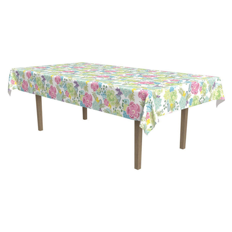 Succulents Tablecover – 54" x 108" – (1/Pkg) by Beistle for Spring and Summer Table Covers - Patterned