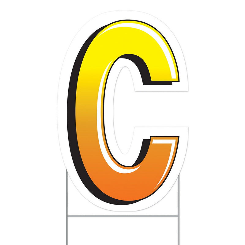 Plastic "C" Yard Sign – 18" by Beistle for General occasion Plastic Yard Signs