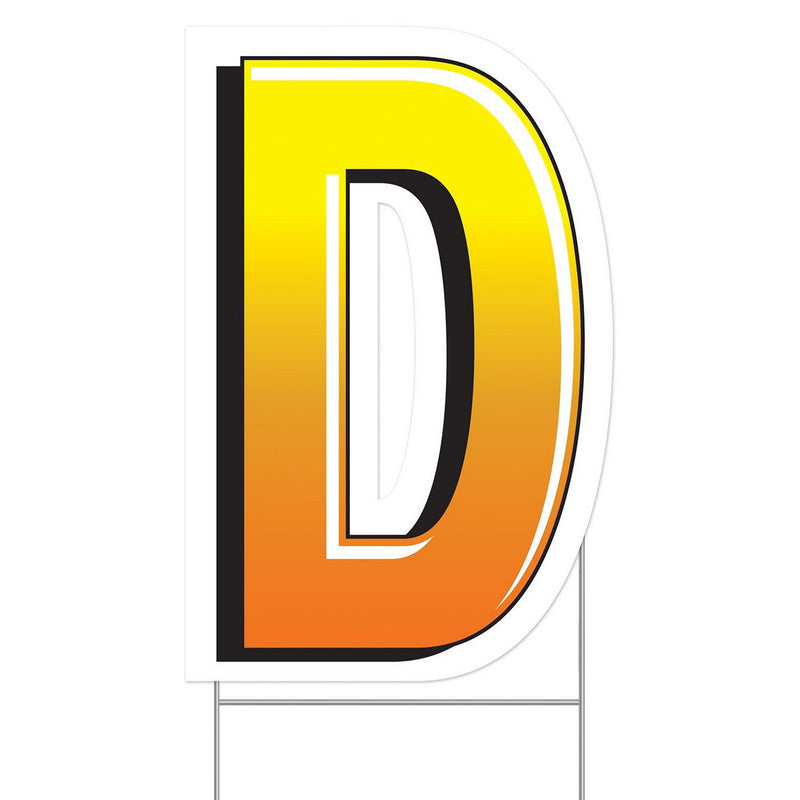 Plastic "D" Yard Sign – 18" by Beistle for General occasion Plastic Yard Signs