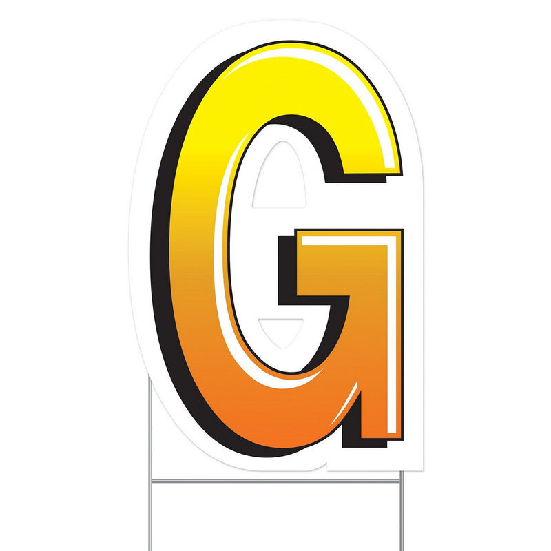 Plastic "G" Yard Sign – 18" by Beistle for General occasion Plastic Yard Signs