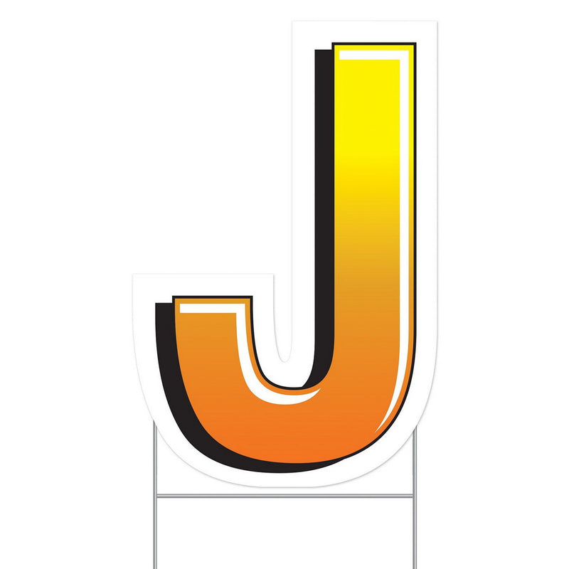 Plastic "J" Yard Sign – 18" by Beistle for General occasion Plastic Yard Signs