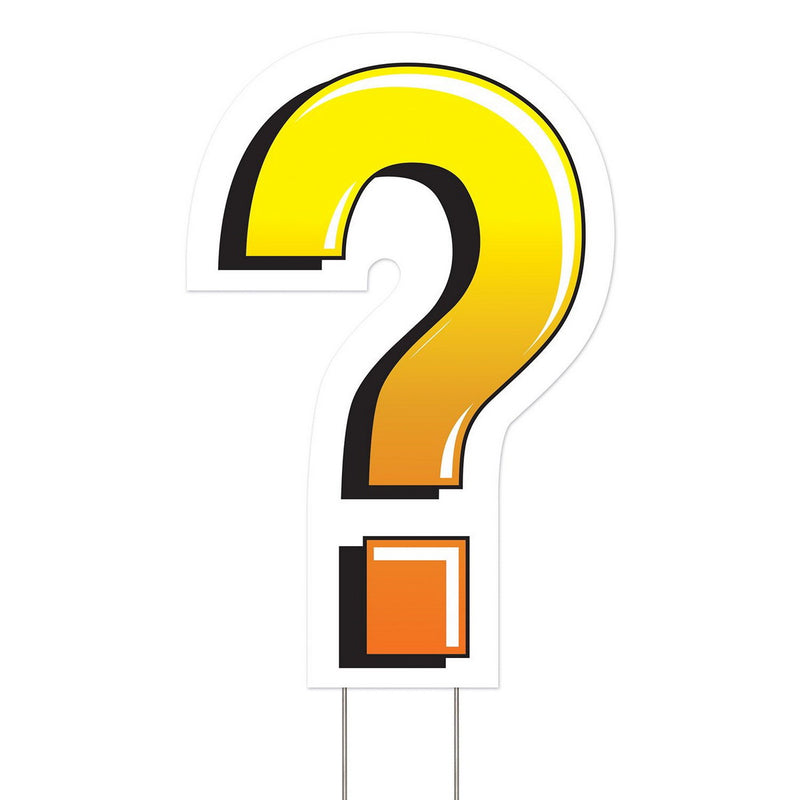Plastic "Question Mark" Yard Sign – 18" by Beistle for General occasion Plastic Yard Signs
