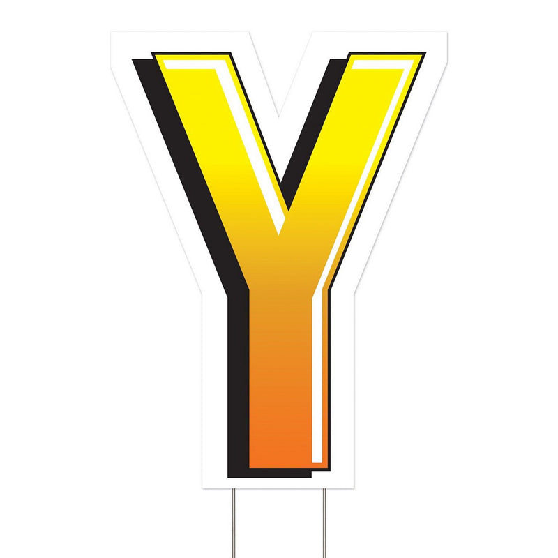 Plastic "Y" Yard Sign – 18" by Beistle for General occasion Plastic Yard Signs