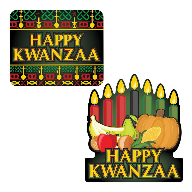 Happy Kwanzaa Signs – 13" x 16" & 18¼" x 16½" – (2/Pkg) by Beistle
