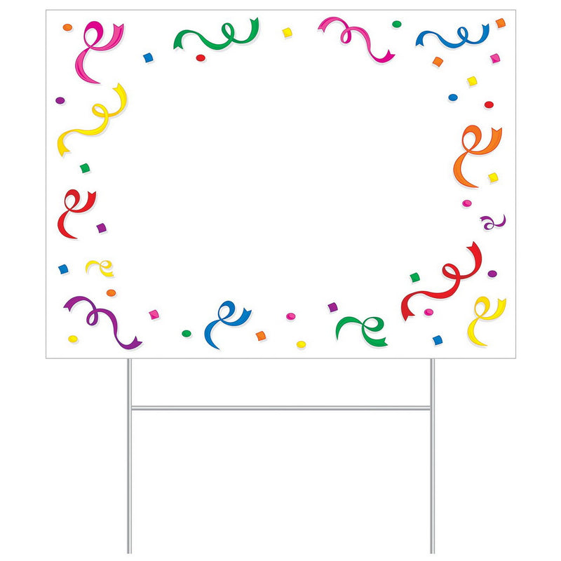 Plastic "Blank" Yard Sign – 11½" x 15½" – (1/Pkg) by Beistle for General occasion Plastic Yard Signs