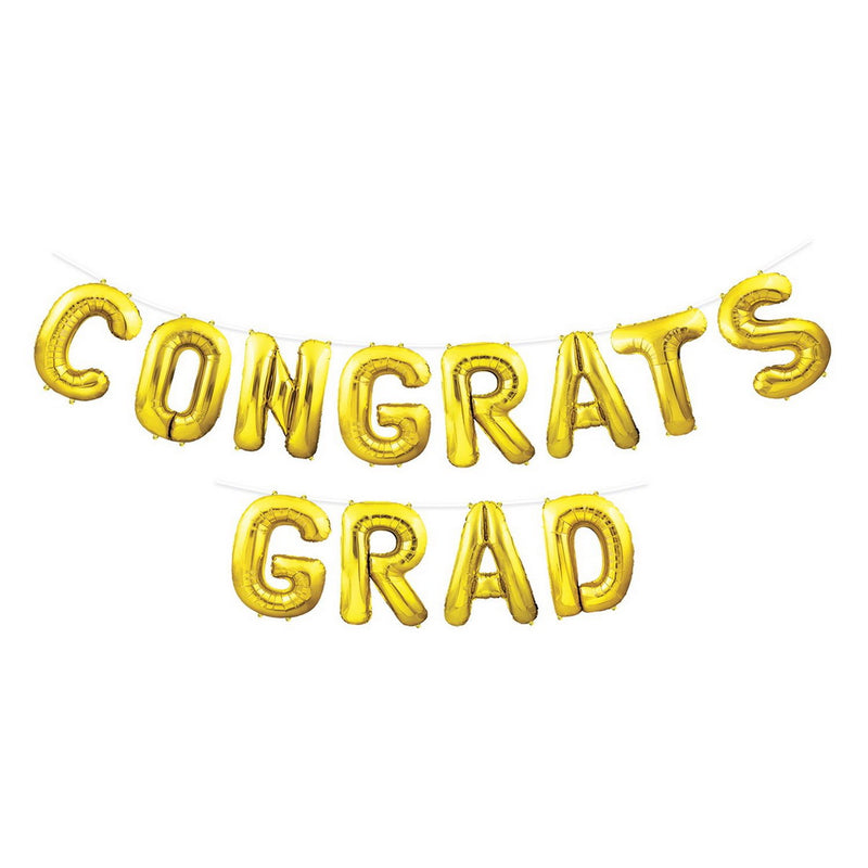 Congrats Grad Balloon Streamer – 14¼" x 12' – (1/Pkg) by Beistle for Graduation Balloon Streamers
