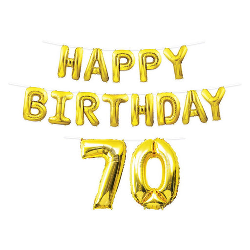 Happy Birthday "70" Balloon Streamer – 14¼" & 25" x 15' – (1/Pkg) by Beistle for Age-specific birthday Balloon Streamers