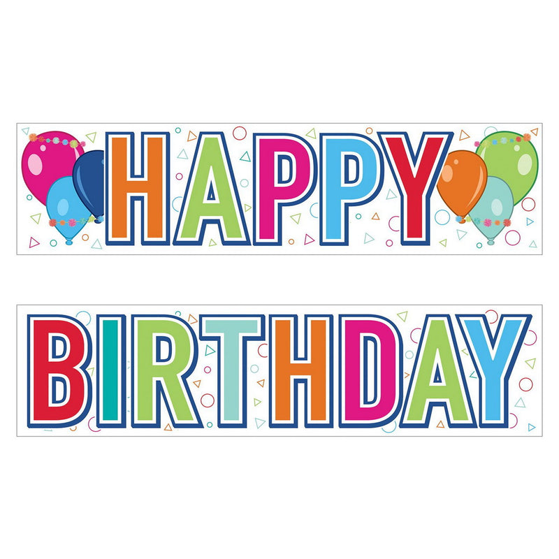 Plas Jumbo Happy Birthday Yard Sign Set – 11¾" x 3' 11" – (1/Pkg) by Beistle Plastic Yard Signs