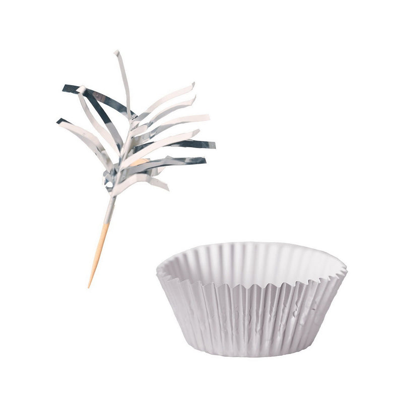 Metallic Cupcake Liners & Picks – (24/Pkg) by Beistle for General occasion Cupcake Wrappers