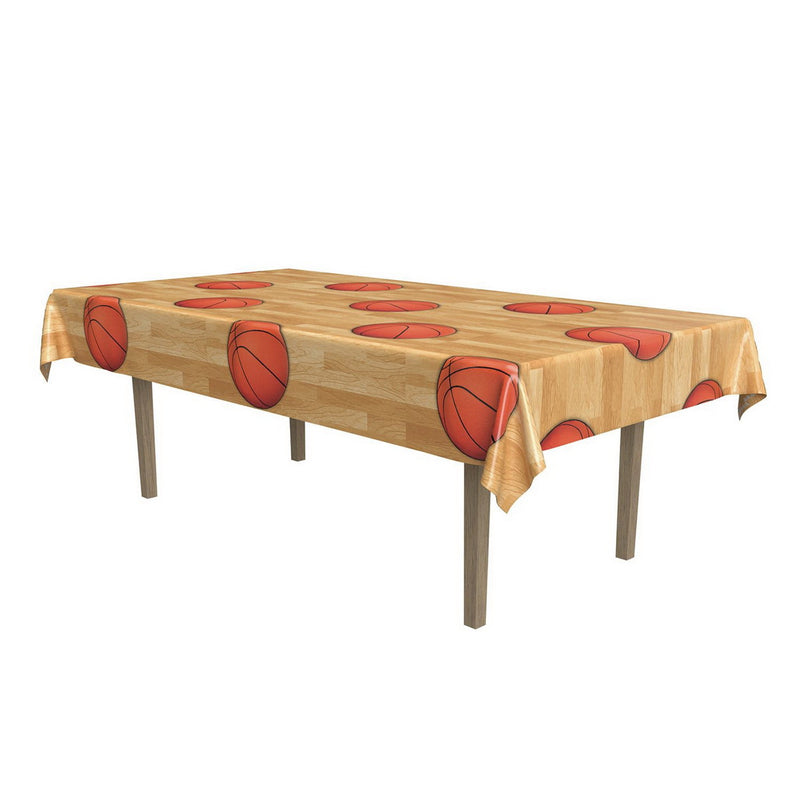 Basketball Tablecover – 54" x 108" – (1/Pkg) by Beistle Table Covers - Patterned