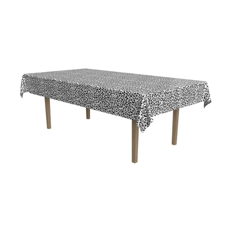 Snow Leopard Print Tablecover – 54" x 108" – (1/Pkg) by Beistle for Jungle Table Covers - Patterned