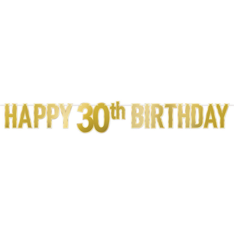 Foil Happy "30th" Birthday Streamer – 7¾" x 5' – (1/Pkg) by Beistle for Age-specific birthday Streamers