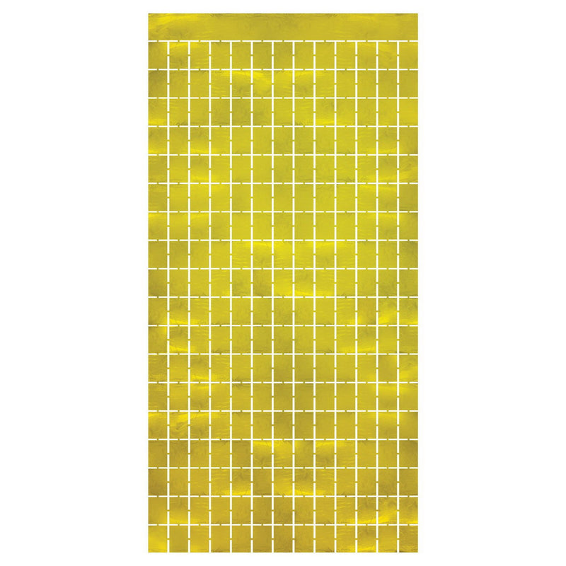 Metallic Square Curtain – 6' 6" x 3' 2¼" – (1/Pkg) by Beistle for General occasion Curtains